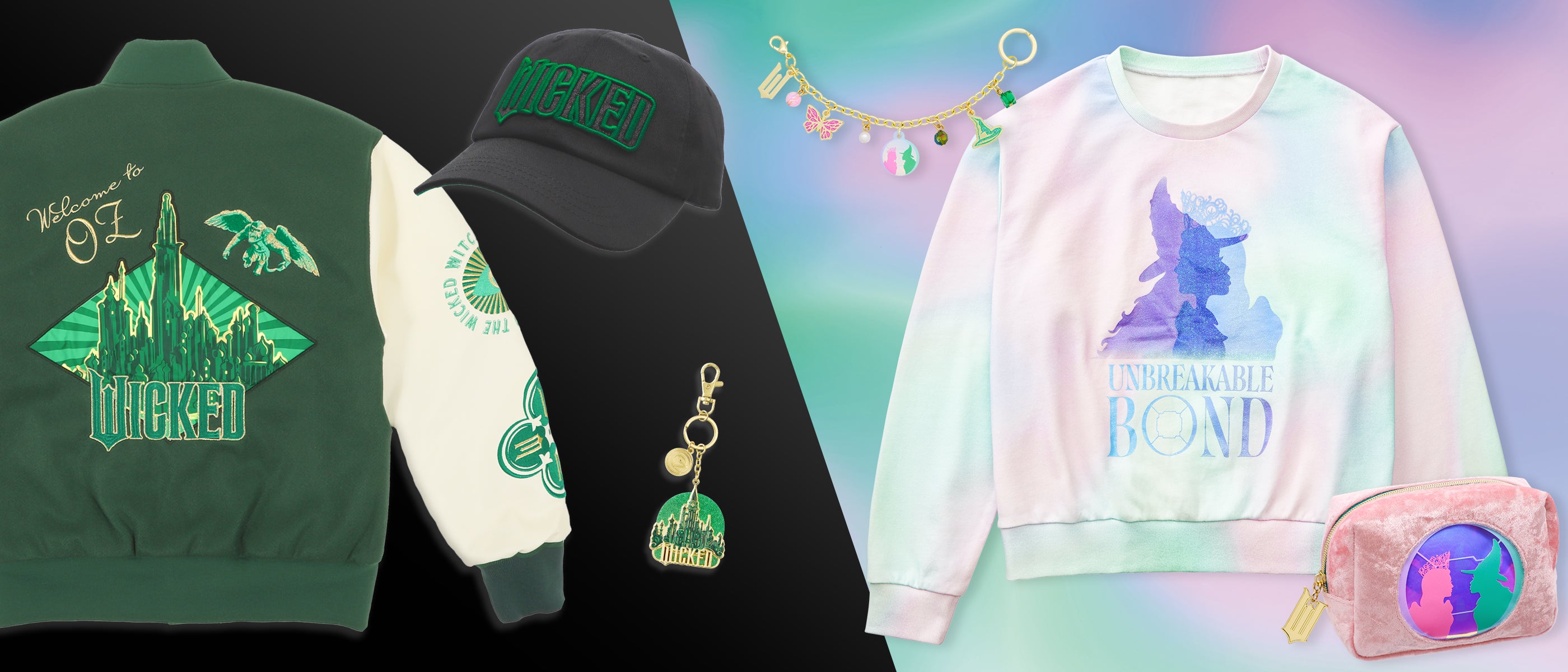 <p>エメラルドシティの幻想的で煌びやかな世界観や、グリンダ＆エルファバの絆が描かれた、ウィキッドのUSJ オリジナルアイテムをゲットしよう。</p>